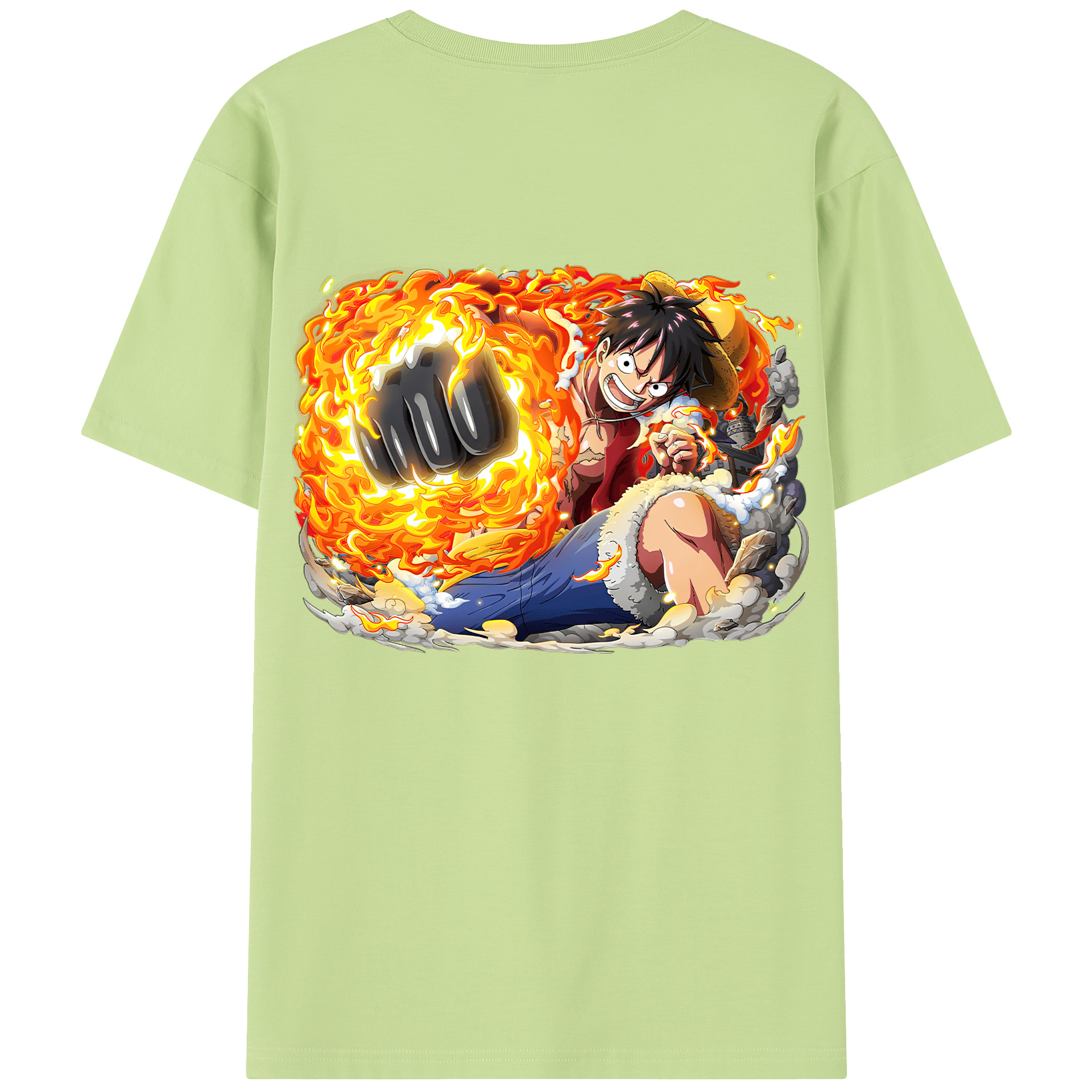 ワンピース モンキー・D・ルフィ ONE PIECE Monkey D. Luffy 綿100％半袖Tシャツ（背面プリント）